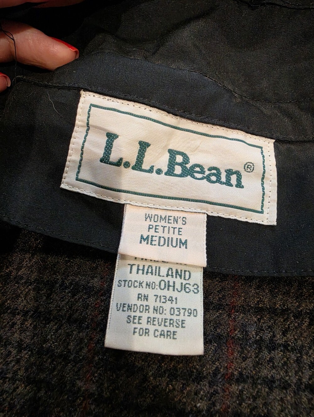 Vintage L.L.Bean Women's Petite M Long Hooded Coat Wool Zip Out Liner - Picture 3 of 6